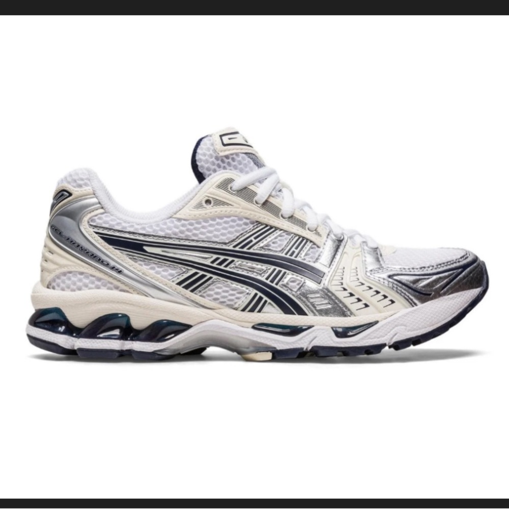 ASICS Gel-Kayano 14 White and Gray Running Shoes